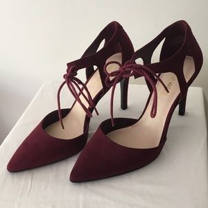 Nine West suede maroon heels